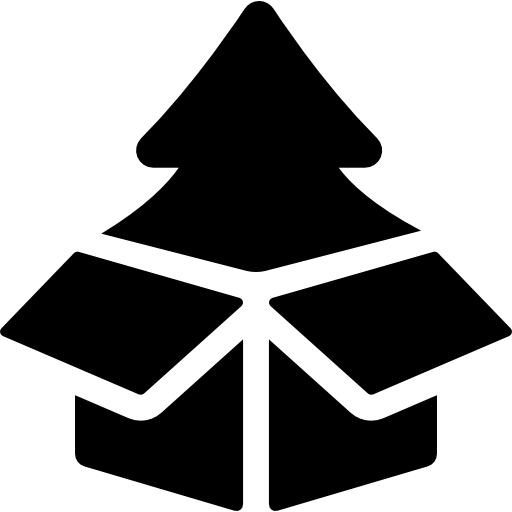 Árbol de navidad en una caja icono gratis