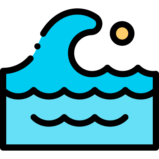 Waves Detailed Rounded Lineal color icon