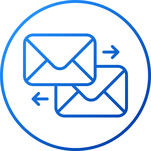 intercambiar correos icono gratis