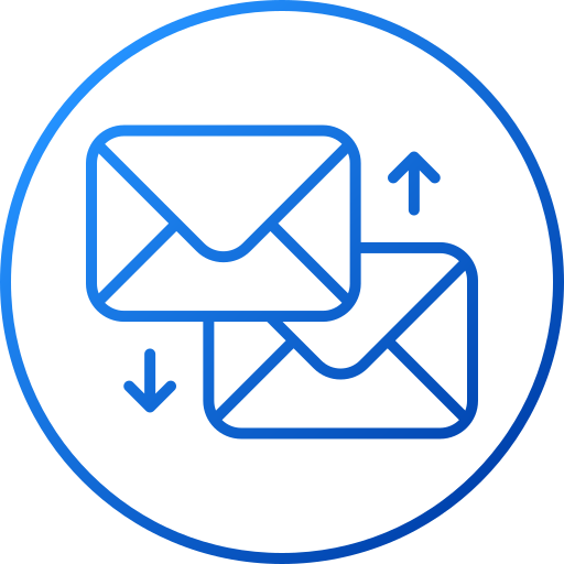 intercambiar correos icono gratis