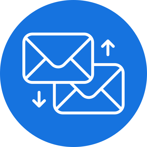 intercambiar correos icono gratis