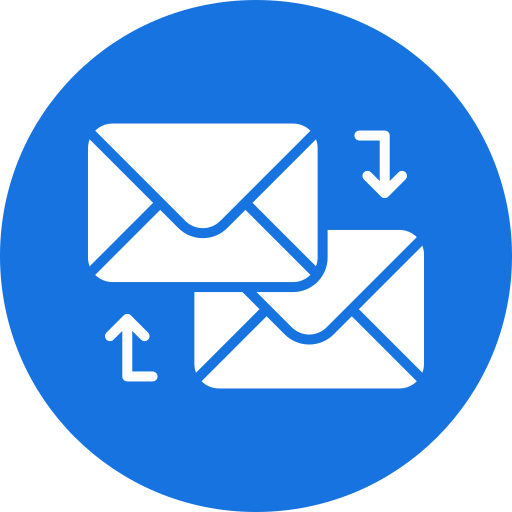 intercambiar correos icono gratis