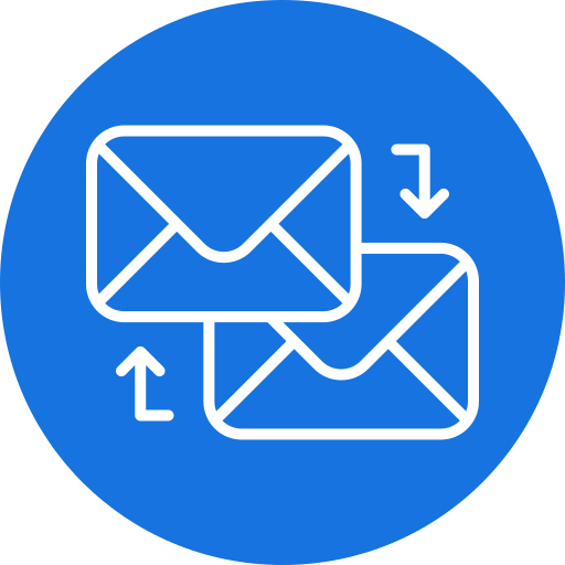 intercambiar correos icono gratis