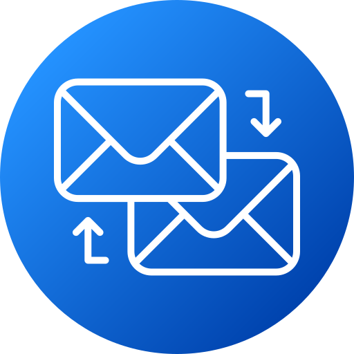 intercambiar correos icono gratis