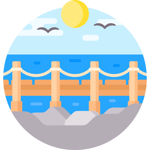 Pier Detailed Flat Circular Flat Icon