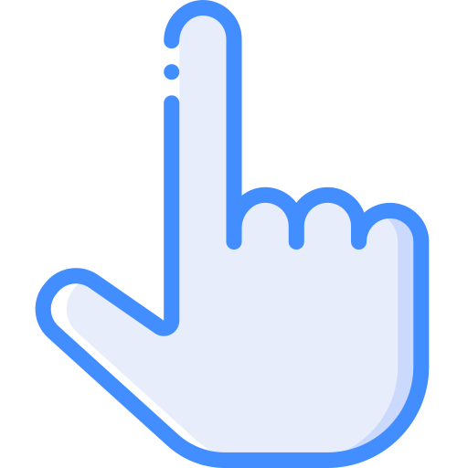 Hand Basic Miscellany Blue icon