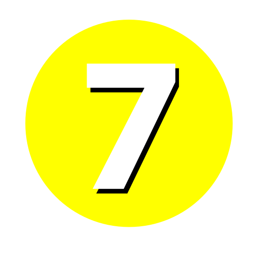 Number 7 Generic Color Fill Icon