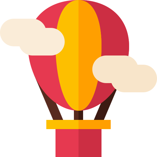 Hot air balloon Basic Straight Flat icon