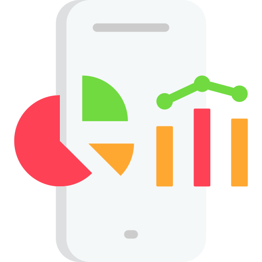 analítica móvil icono gratis