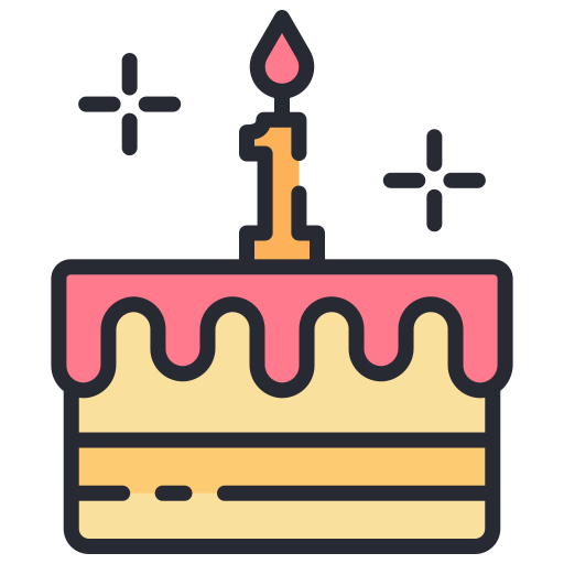 Birthday cake line art symbol for web printing Vector Image