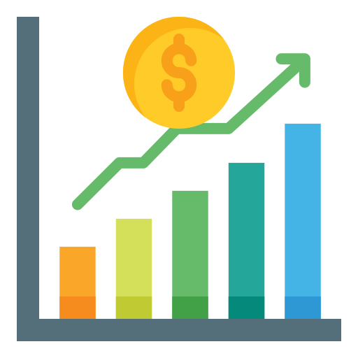 tabla de crecimiento icono gratis