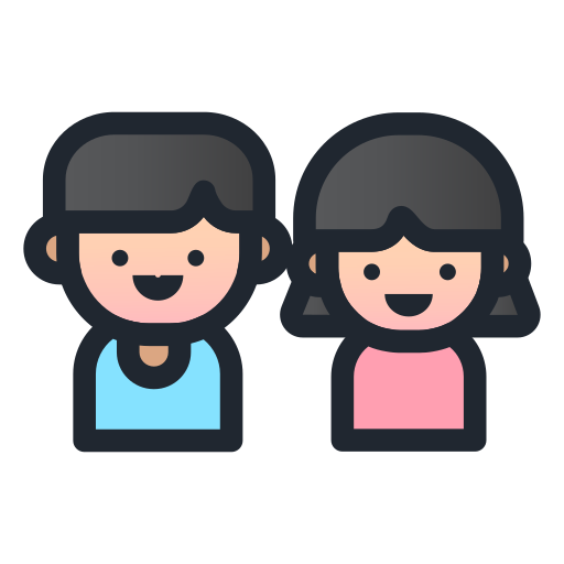 Boy and girl - free icon