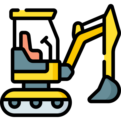 Mini Excavator Special Lineal Color Icon