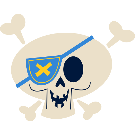 Premium Vector  Pirate skull and bones clipart in a simple flat