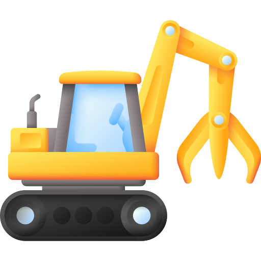 Excavator grapple icon 3D Color