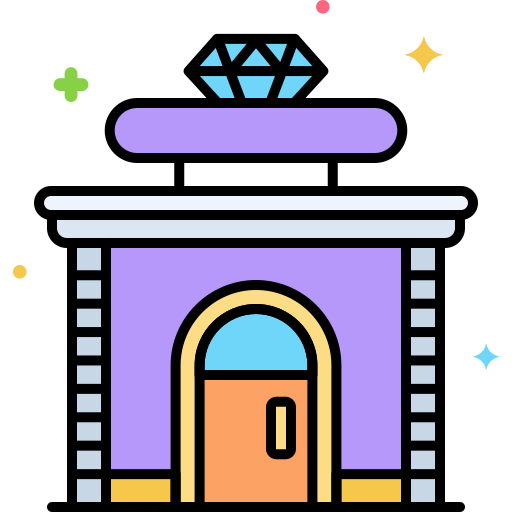 Jewelry shop Flaticons Lineal Color icon