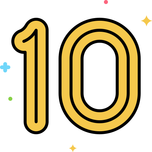 numero 10 icono gratis