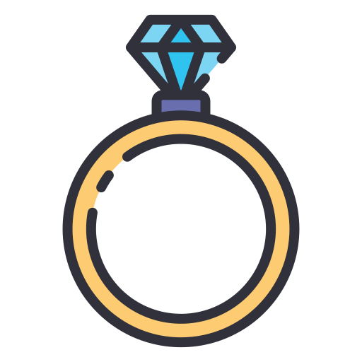 Diamond ring Good Ware Lineal Color icon