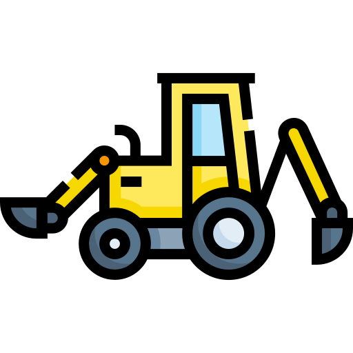 Backhoe Detailed Straight Lineal Color Icon