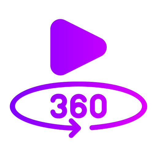 vídeo 360 icono gratis