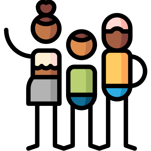 Family Puppet Characters Lineal Color icon