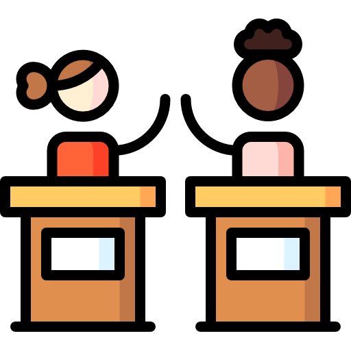 Debate Puppet Characters Lineal Color Icon