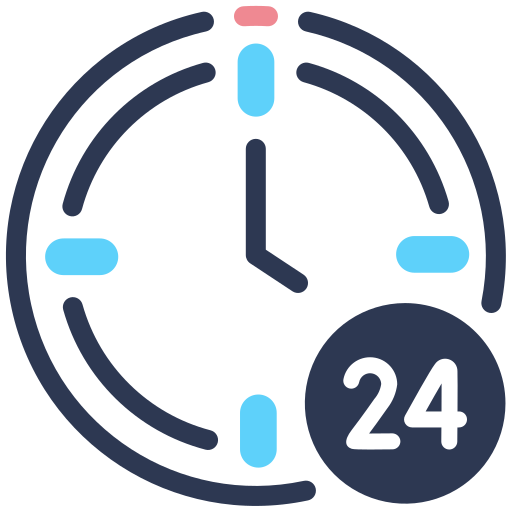 24 Hours Sign Generic Color Lineal-color Icon