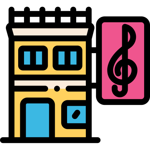 tienda de música icono gratis