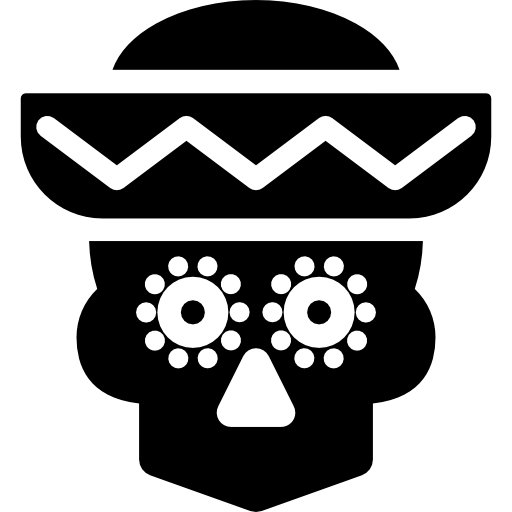 calavera con sombrero icono gratis