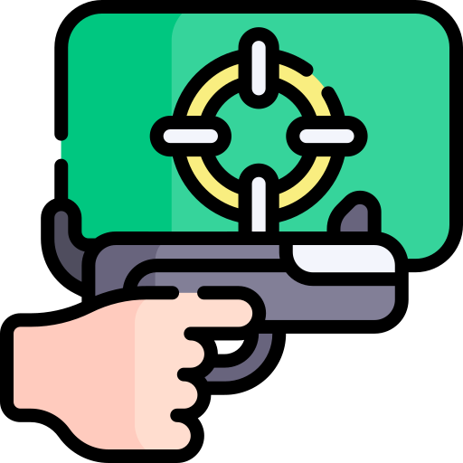 Shooting game Kawaii Lineal color icon