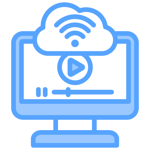 transmisión en linea icono gratis