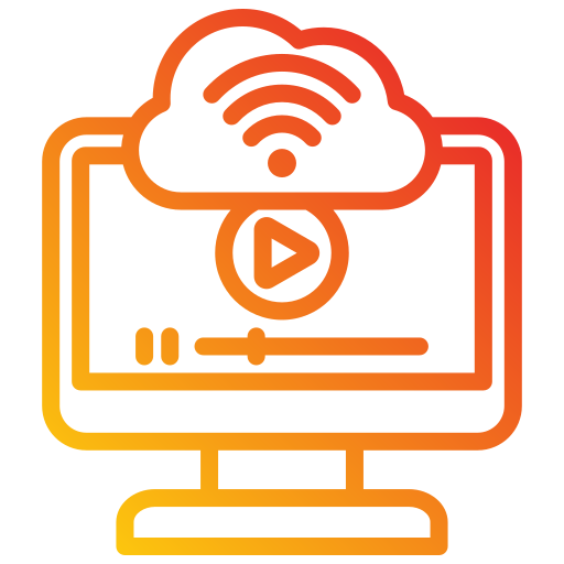 transmisión en linea icono gratis