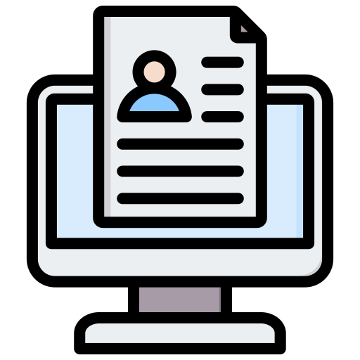 currículum en línea icono gratis
