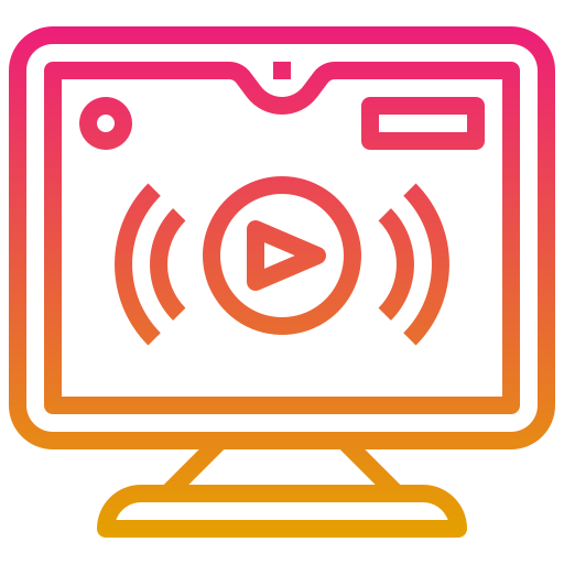 transmisión en vivo icono gratis