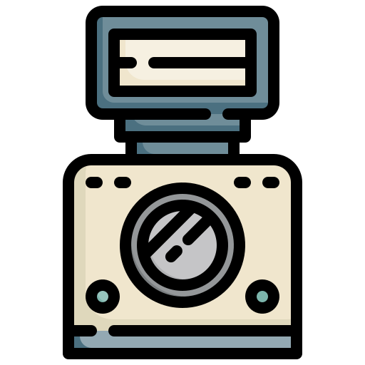 Icon Of Snapshot Camera With Flash Royalty Free SVG, Cliparts