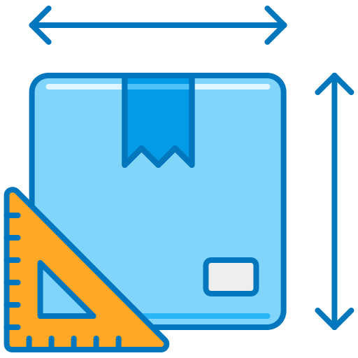 medidas de la caja icono gratis