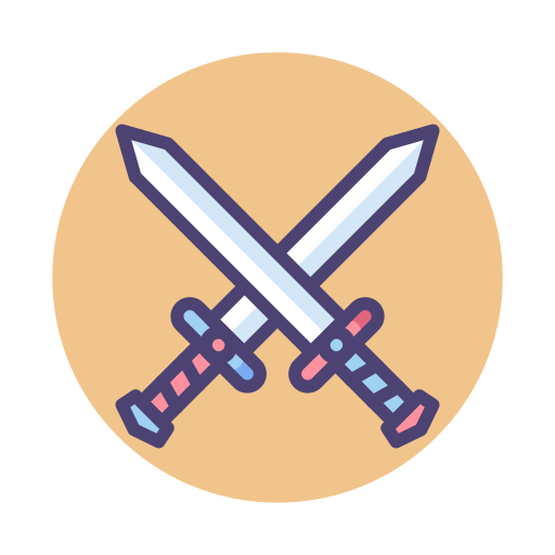 Five swords crossing on a symbolic Royalty Free Vector Image