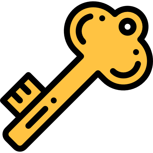 Key Detailed Rounded Lineal color icon