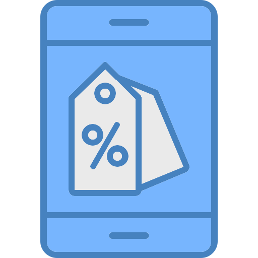 descuento en línea icono gratis