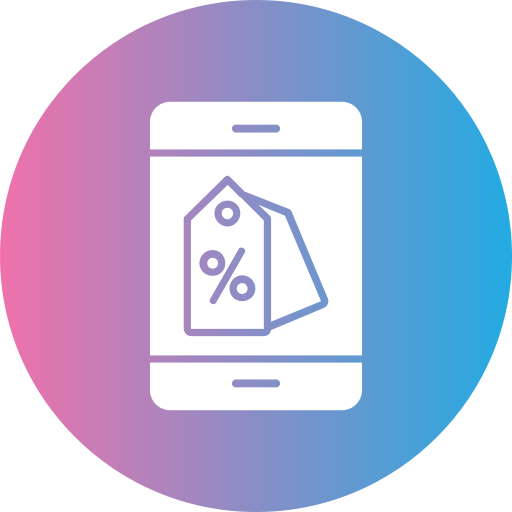 descuento en línea icono gratis
