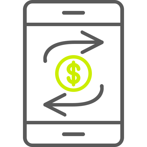 transferencia móvil icono gratis