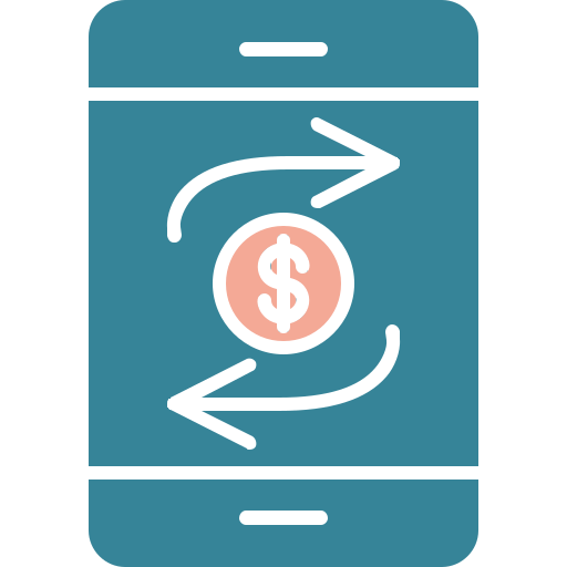 transferencia móvil icono gratis