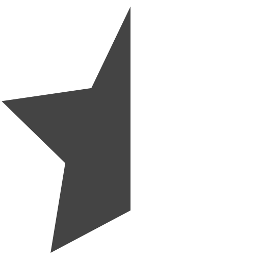 Media estrella izquierda - Iconos gratis de formas