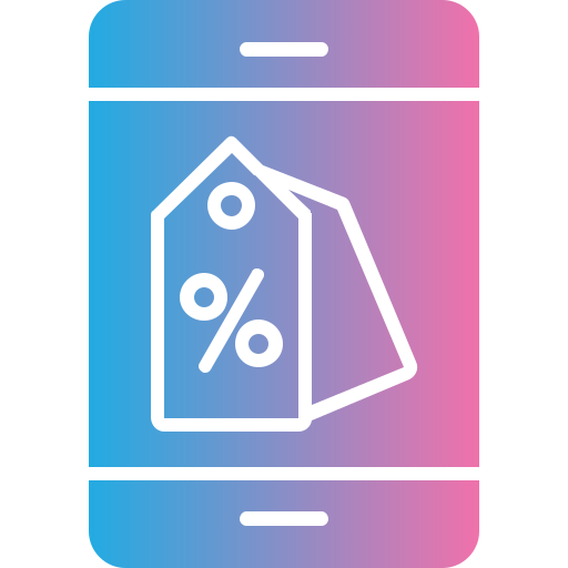 descuento en línea icono gratis