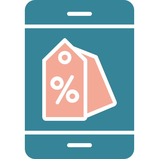 descuento en línea icono gratis