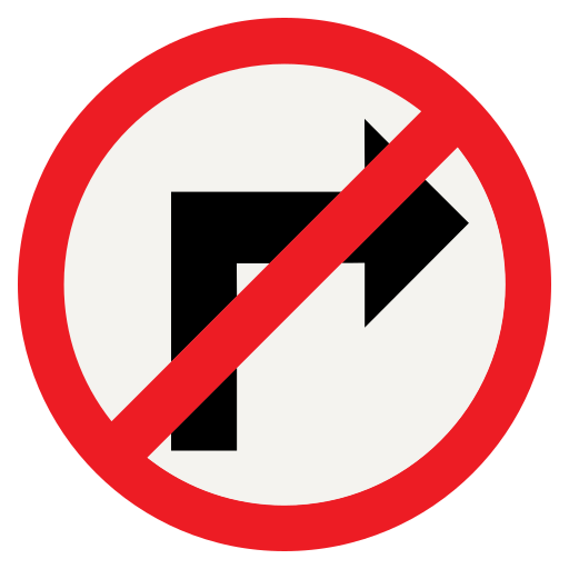 No turn right Generic color fill icon