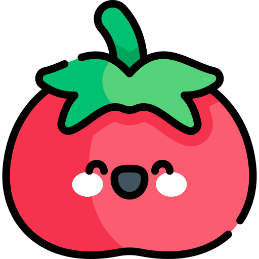 Icono De Tomate Kawaii Lineal Color