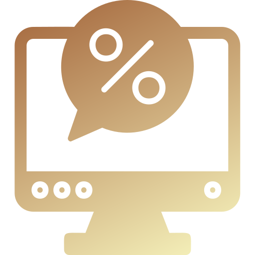descuento en línea icono gratis