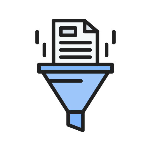 sistema de filtrado de datos icono gratis