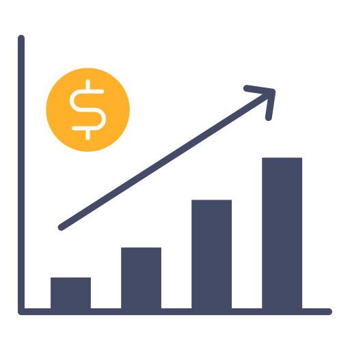 crecimiento de las ganancias icono gratis